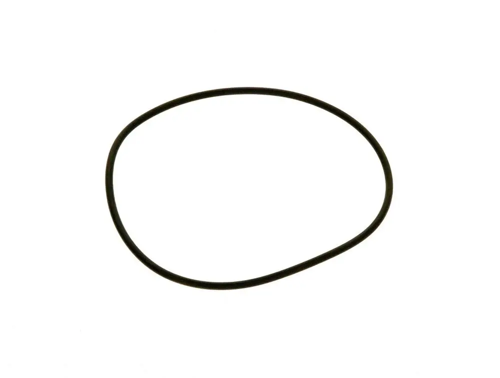 Schwarzer O-Ring von Bosch in ovaler Form, liegend auf weißem Hintergrund.